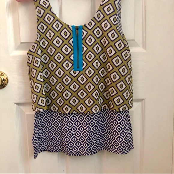 Anthropologie Meadow Rue tiered sleeveless top, geometric design XS - Picture 4 of 7